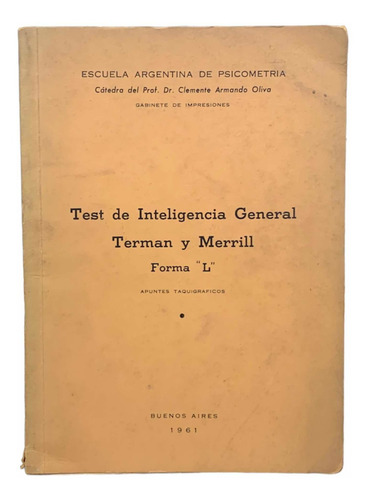 Test De Inteligencia General Terman Y Merrill Forma L (Usado)