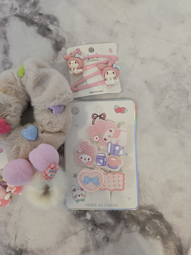 Mini Set Accesorios De Pelo Sanrio Rosa
