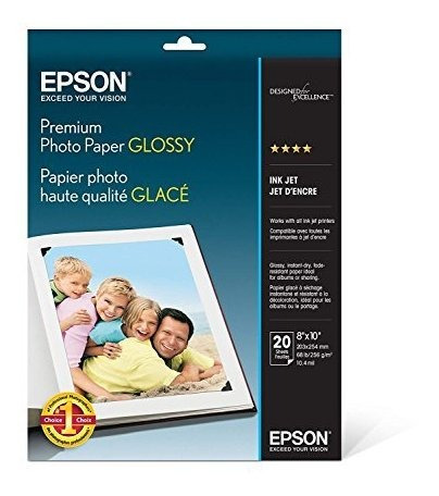 Papel Fotografico Premium Epson Brillante (8x10 Pulgadas, 20