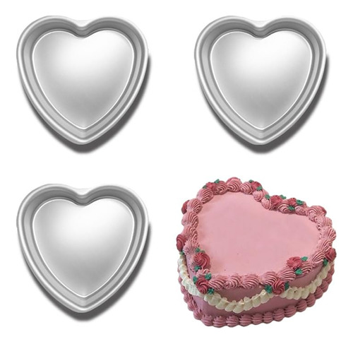 Yikinip Juego De 3 Moldes Para Pasteles Con Forma De Corazon