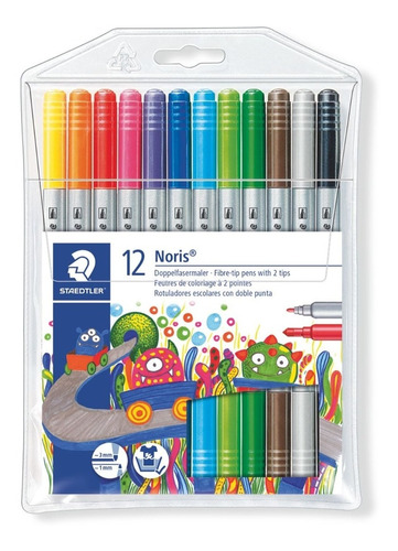 Marcadores Staedtler Doble Punta 12 Colores 