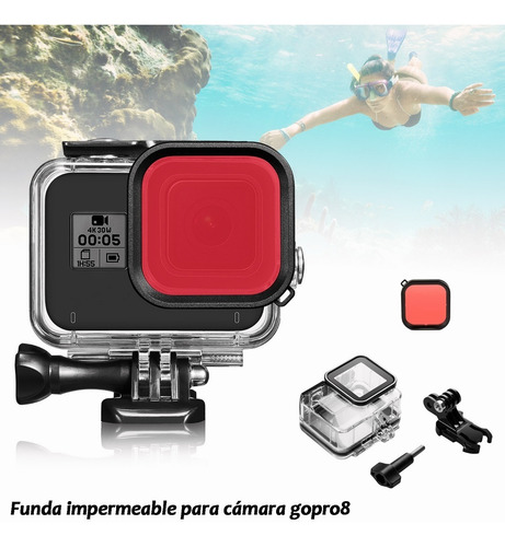 Imagen 2 de 10 de Funda Impermeable Para Gopro Hero 8
