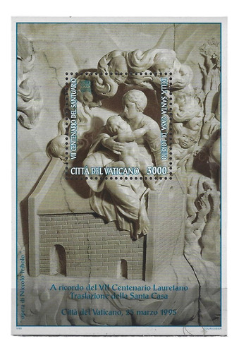 Lote1897 Vaticano Block Mint Año 1995 Arte Casa Di Loreto