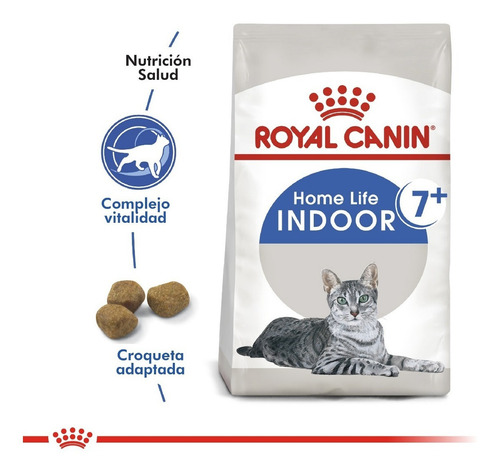 Imagen 2 de 5 de Alimento Royal Canin Feline Health Nutrition Indoor 7+ para gato senior todos los tamaños sabor mix en bolsa de 7.5 kg