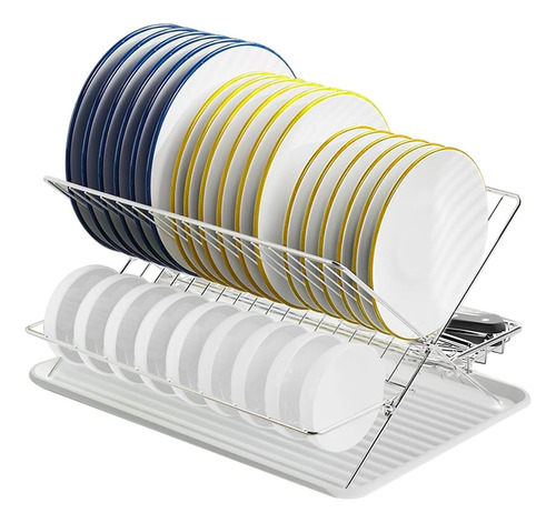 Escurridor De Platos Jokkol Acero Inoxidable 2 Niveles 44,7