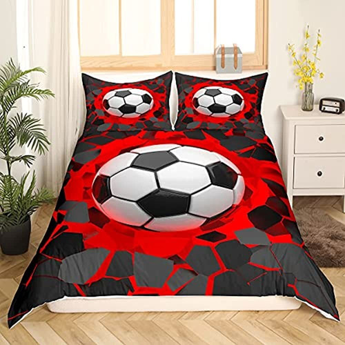 Juego De Ropa De Cama Con Balón De Fútbol Feelyou, Funda Nór