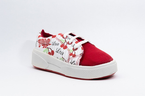 Zapatilla Lona Toy Roja Cerezas (talle 20 Al 26) Art 1146cr