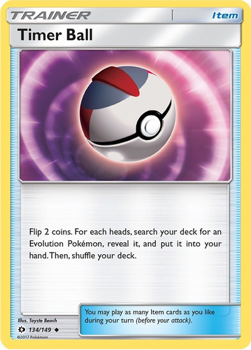 Cartas Pokemon Sun Item Timer Ball 134/149 Reverse Sum