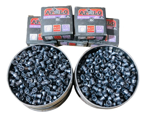 Balines Apolo Esféricos 5 Cajas Copitas Reno 4.5 Mm 2 Latas