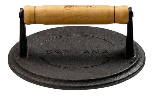Amassador Prensador De Bife Ferro Fundido Smash Burguer Cor Preto
