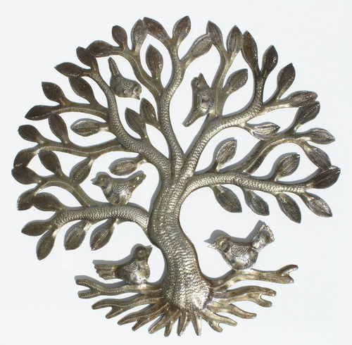 Arbol De Vida Con Aves Hecho A Mano Decoracion Interior 38cm