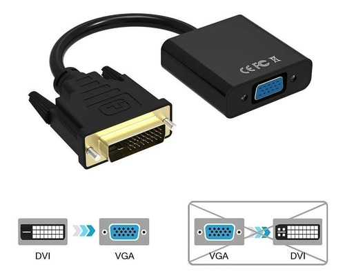 Imagen 2 de 2 de Adaptador Dvi D A Vga - Dvi-d (24+1) Macho A Vga Hemb Activo