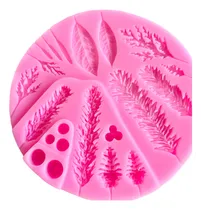 Comprar Molde Silicona Hojas Ramilletes Piña Bosque Fondan Porcelana