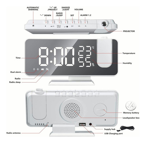 Despertador Digital Proyector Mesa