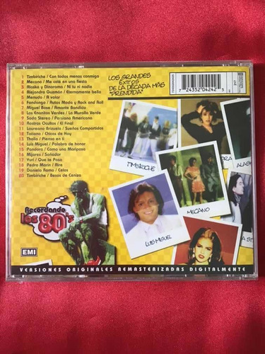 Recordando Los 80,s Cd/thalia,timbiriche,tatiana,alaska,new (Usado)