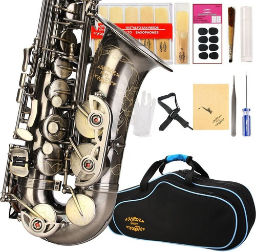 Saxofon Kit De 11 Piezas Color Plateado Marca Glory