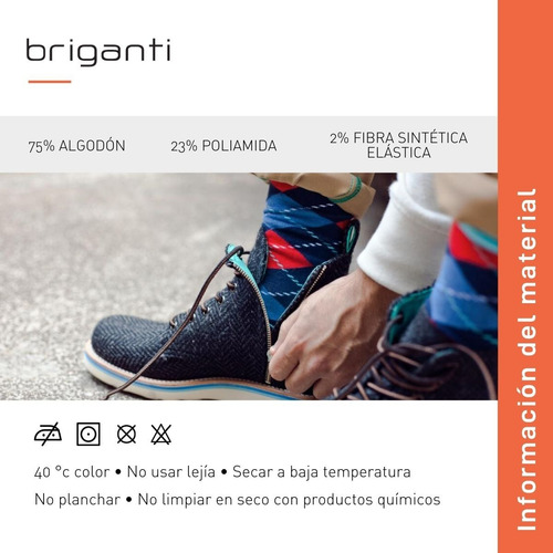 Imagen 7 de 10 de Soquete Combinado Algodón Hombre Briganti Pack X 6 Acc07230