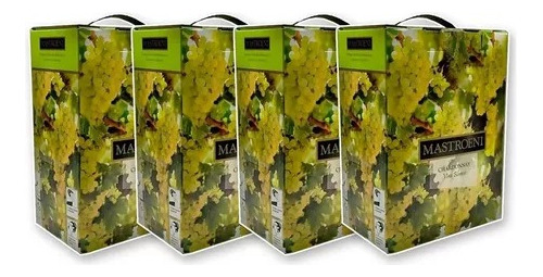 Vino Mastroeni Bag In Box Chardonnay 3 L Pack X4 Unidades