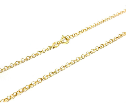 Corrente Colar Portuguesa Ouro 18k Com Coração 40cm (2b) Cor Dourado