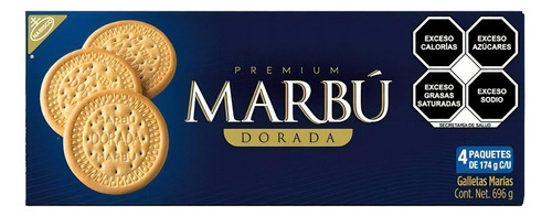 Galleta Marbú Dorada 696 g pack x 4