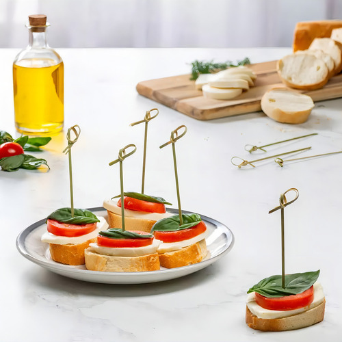 Palillos De Bambú Para Brochetas Con Nudo 100 Piezas
