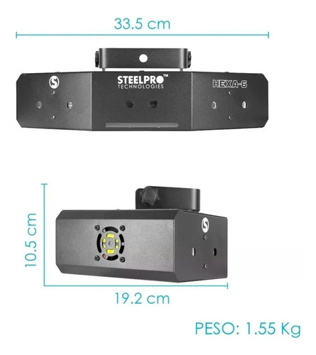 Laser Dj Steelpro Rgb Figuras 6 Canales Dmx512 Hexa-6