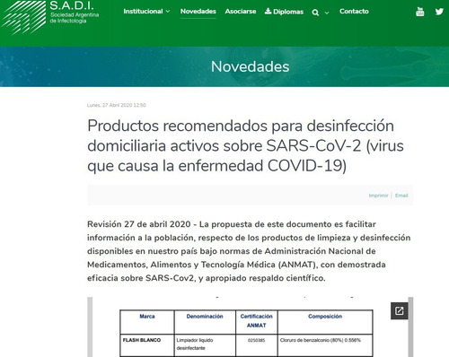 Desinfectante Flash Amonio Cuaternario Bactericida Virucida