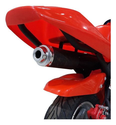 Mini Moto A Gasolina 49cc 2 Tempos Freio A Disco Cor Vermelha