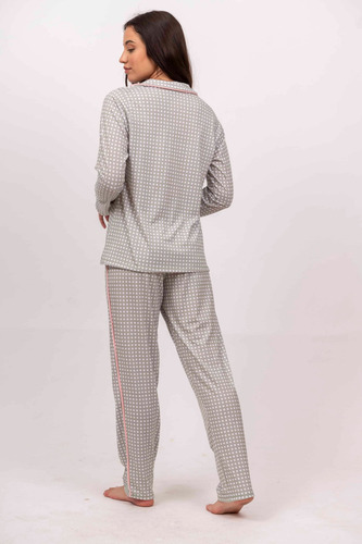 Pijama De Invierno Abotonado Adelante Lenceria Urbana