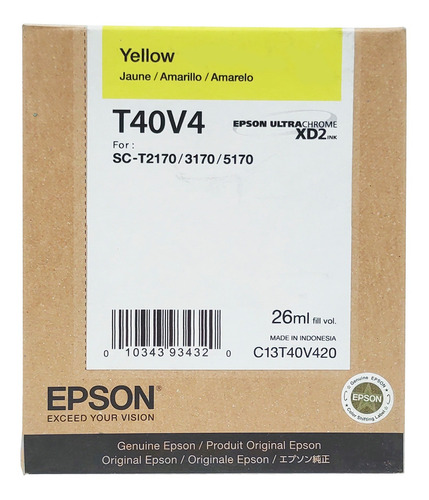  Tinta T40v4 Yellow Para Epson T3170/5170 Plotter