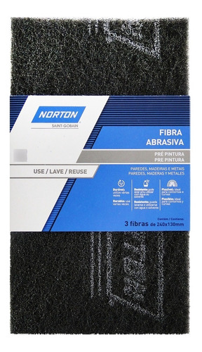 Fibra Abrasiva Pre Pintura Gris Lavable Reutilizable Norton