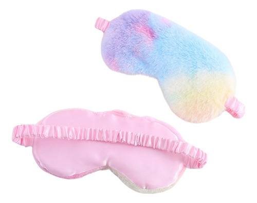 2 Antifaz Para Dormir Ajustable Felpa Suave Colores Kawaii