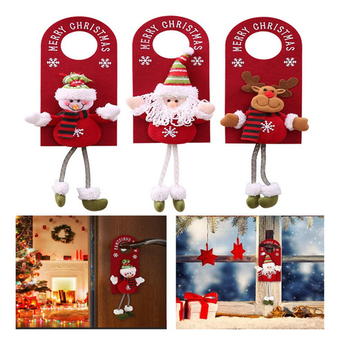 Xc 3 Piezas De Adornos Navideños Para Colgar En La Puerta