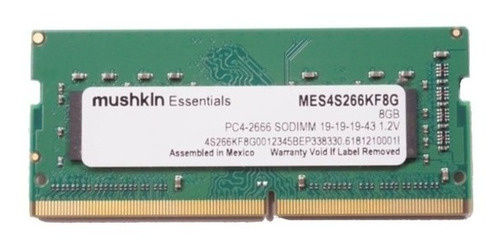 Memoria Mushkin Essentials Sodimm Ddr4 8gb 2666mhz