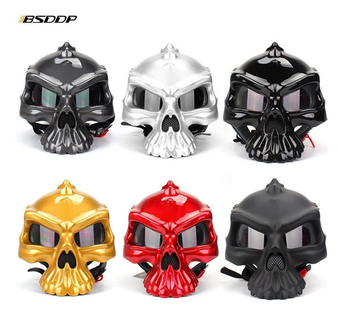 Casco Moto Calavera Personalidad Medio Casco Abs Para Harley