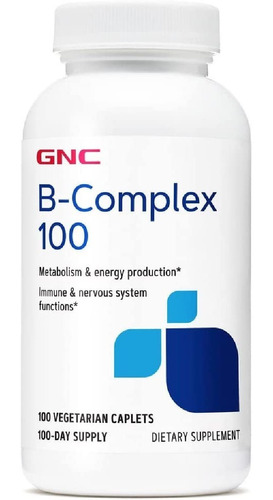 Complejo De Vitamina B 100 Gnc 100 Comprimidos Sabor Neutro