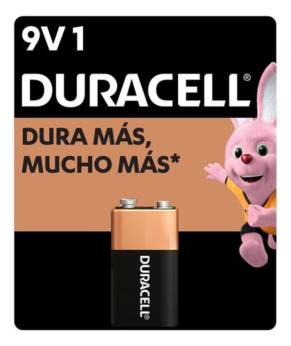 Duracell Pila 9V alcalina, batería cuadrada 9 volts, 1 pila