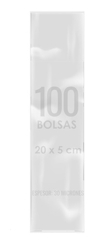 Bolsas Transparentes Bolsitas Celofan 5x20 Cm X100 Unds