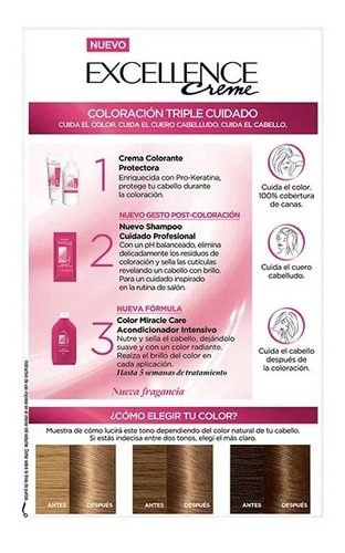 Imagen 5 de 7 de Excellence Creme Loreal Coloración En Crema Tintura Kit