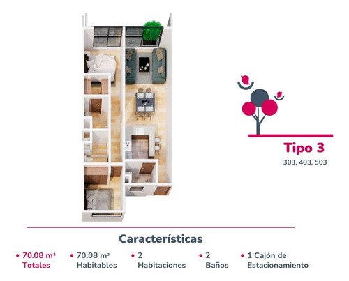 Departamento Con Roof Garden Privado 2 Recamaras 2 Baños Y 2 Estacionamientos