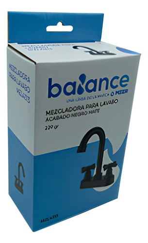 Mezcladora Lavabo De Baño Balance Mzl4313 Negro Mate