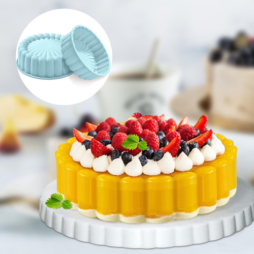 Molde De Silicón Redondo Diseño Solar Antiadherente Para Pan, Gelatinas Y Pasteles 2 Pzs
