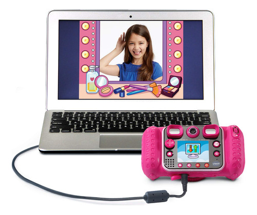 Câmera Selfie Digital Vtech Kidizoom Duo Dx Com Mp3 Rosa 3-9