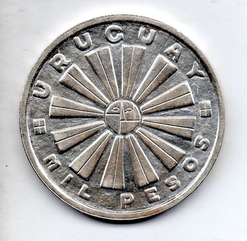 1000 Pesos Uruguay 1969 Moneda Conmemorativa Fao Plata 900 (Usado)