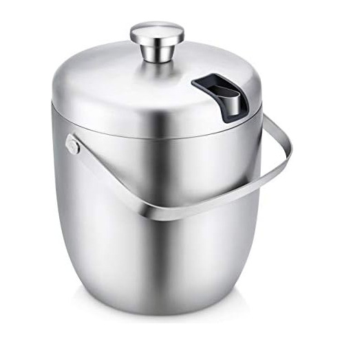 Stainless Steel Ice Bucket & Wine Chiller With Tongs 
