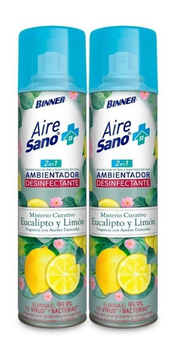 Desinfectante Aerosol Eucalipto Limon Sano 2x400ml