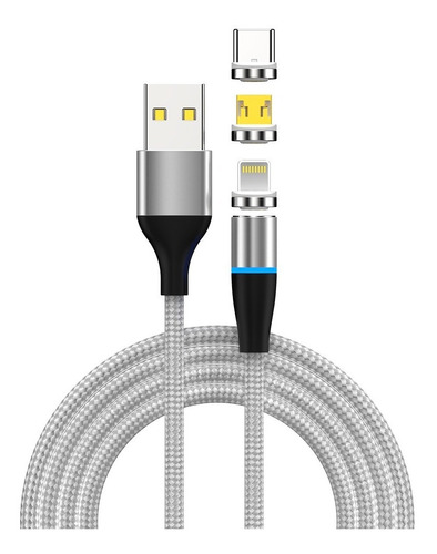 Cable Usb Magnético 3 En 1 Micro Usb / Type C / Lightning
