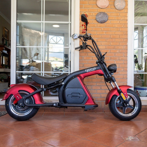 Imagen 6 de 19 de Moto Eléctrica Chopper Gilroy Motor Bateria Litio Color Rojo