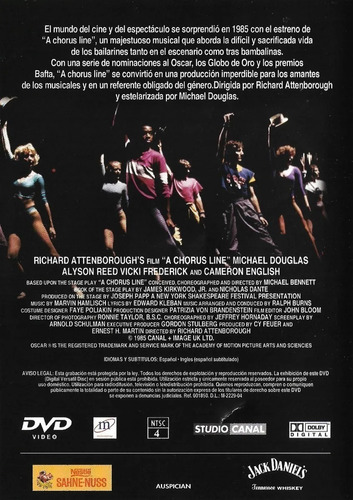Imagen 2 de 2 de Chorus Line (1985) - Dvd Original - Usado