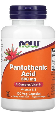 Vitamina B5  Acido Pantotenico 500mg Americano